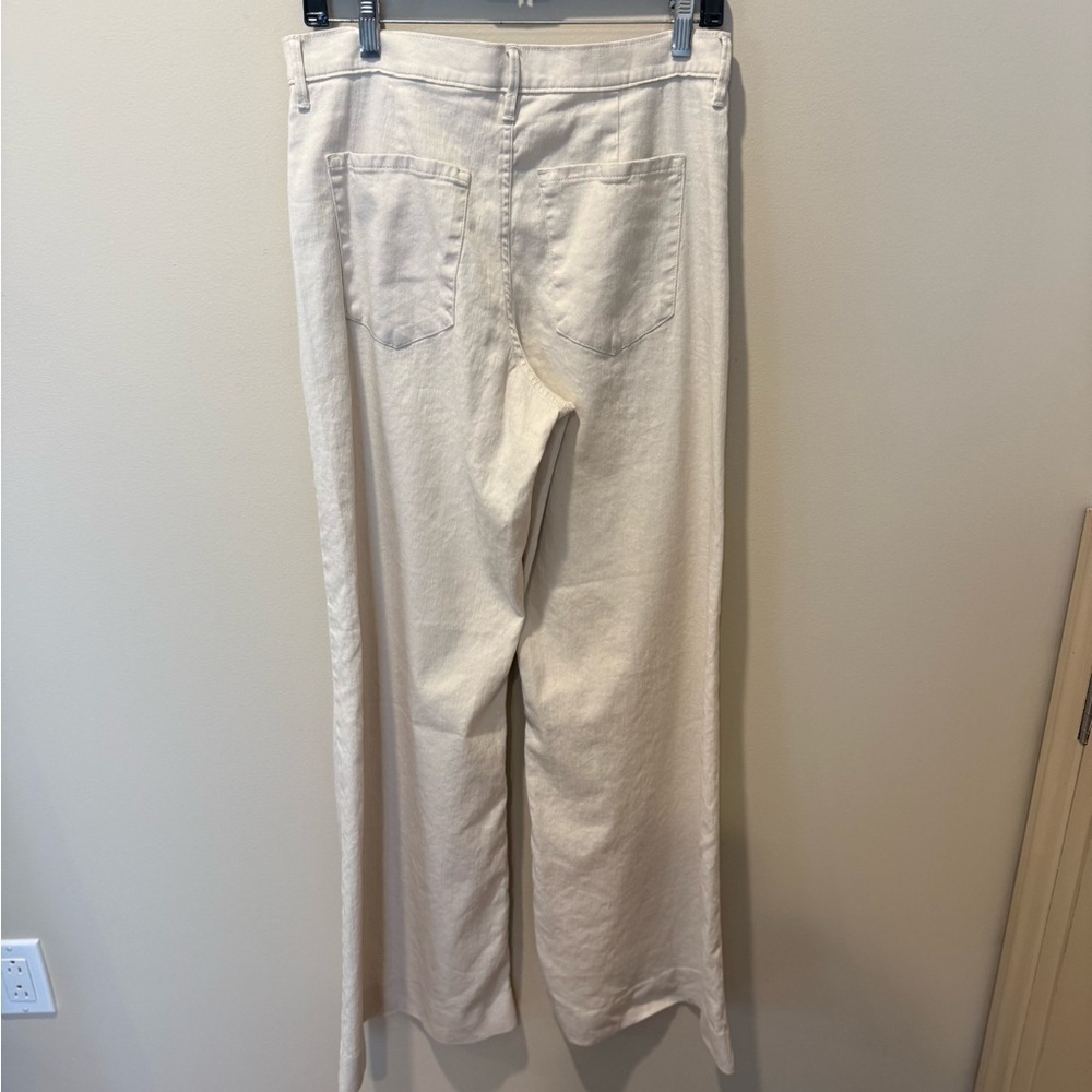 Banana Republic Minimalist High Rise Wide Leg Trousers Beige 28 - Picture 3 of 10